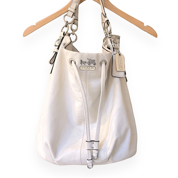 Coach XL Limited Edition Marielle Madison Drawstring Bag | White Leather | $400 - Picture 2 of 13